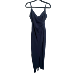 Windsor Sasha Navy Stretchy Long High Slit Wrap Formal Dress Women’s Size Small